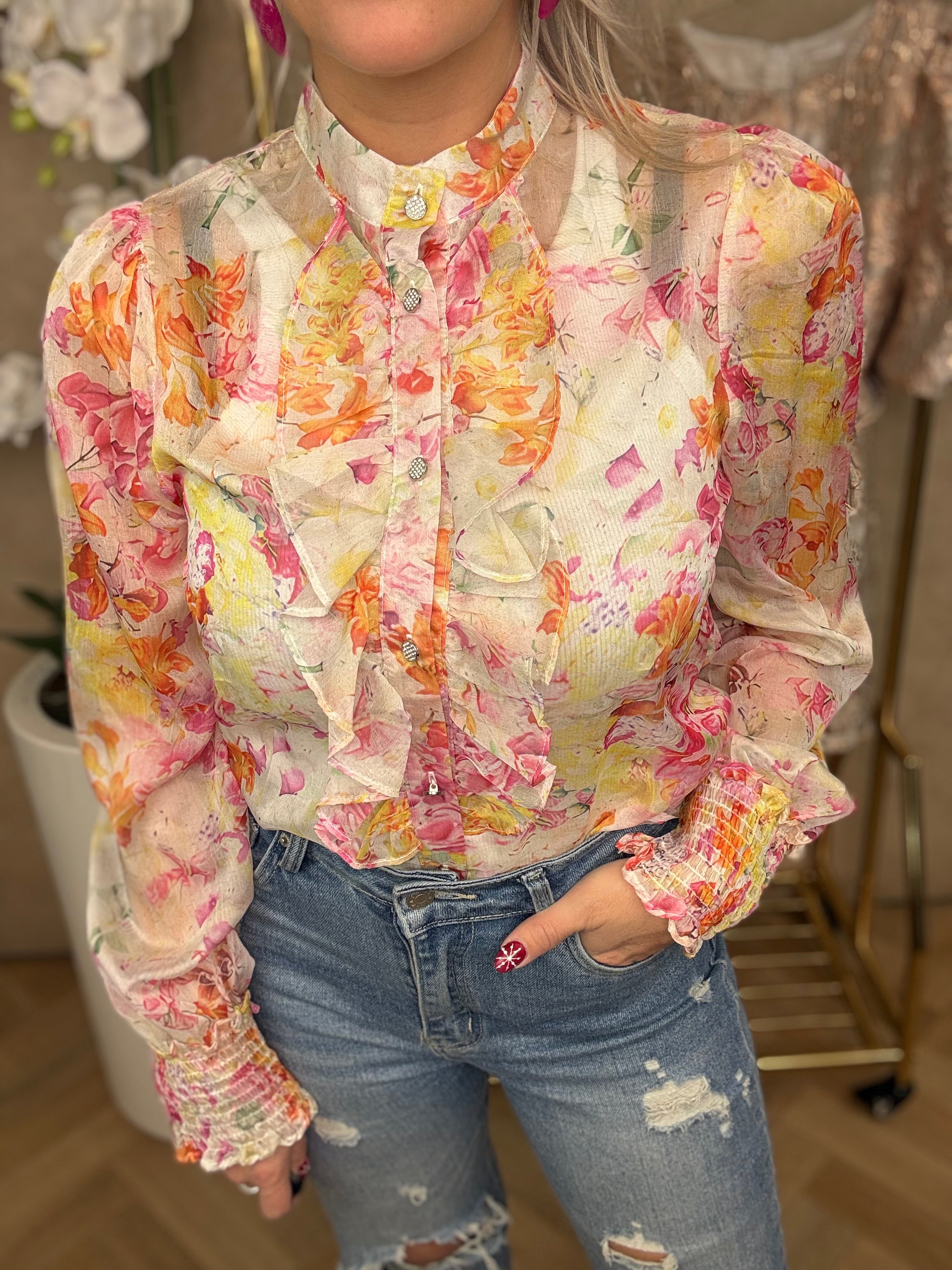 Blouse | Amaya | Roze oranje