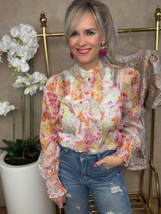 Blouse | Amaya | Roze oranje