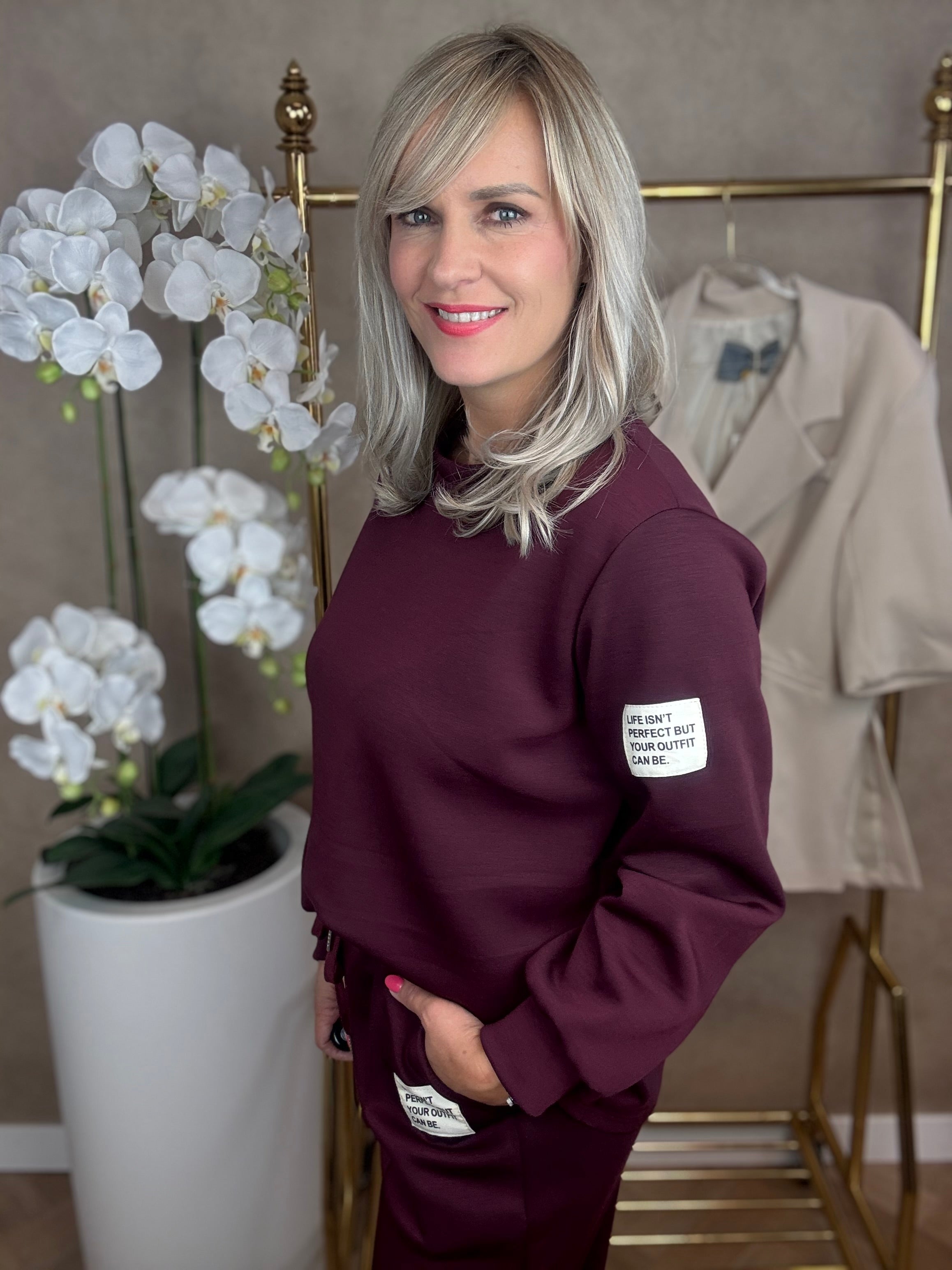 Set | Joggingpak lange mouw | bordeaux rood