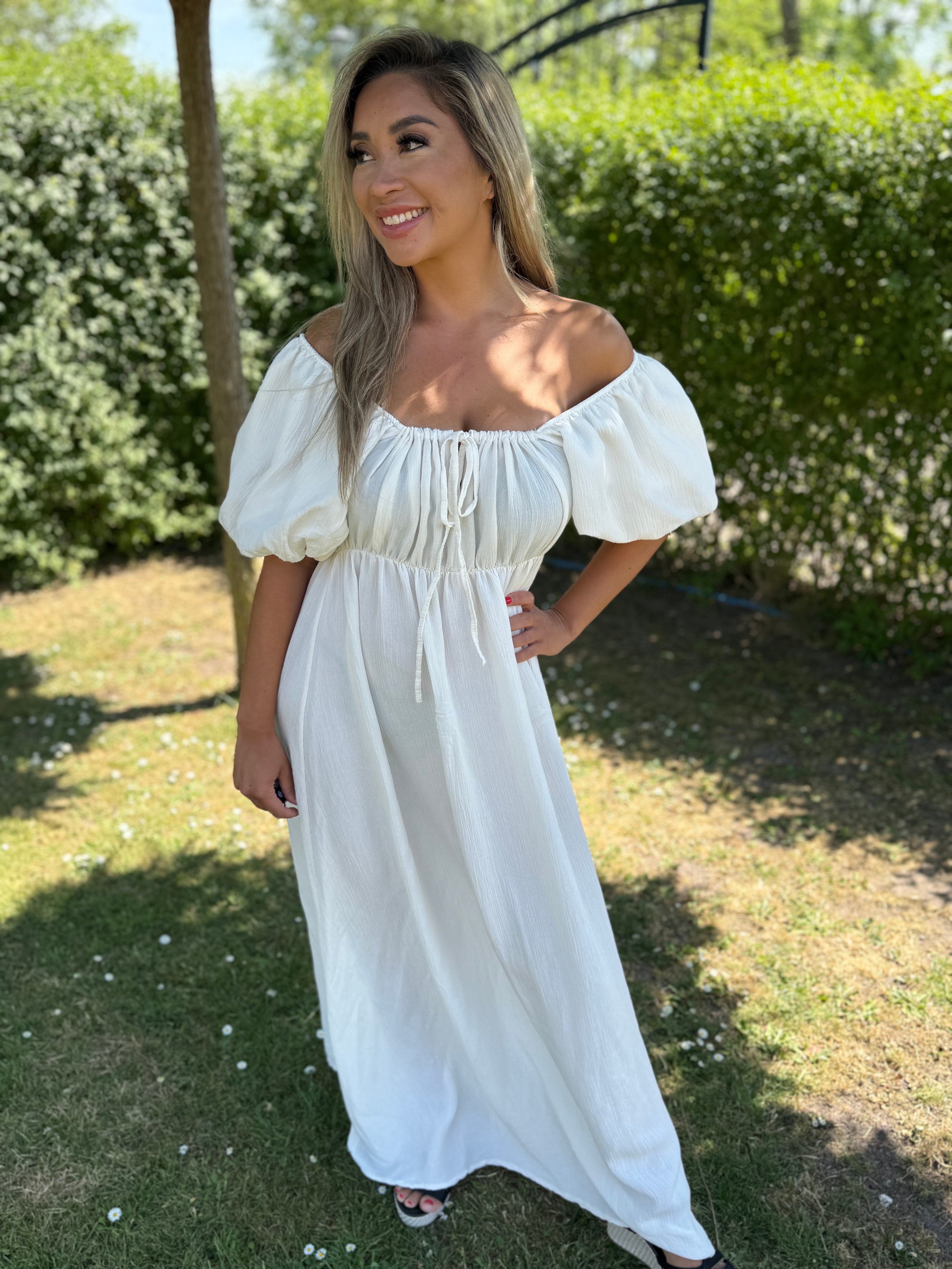 Jurk | Off-shoulder | Creme