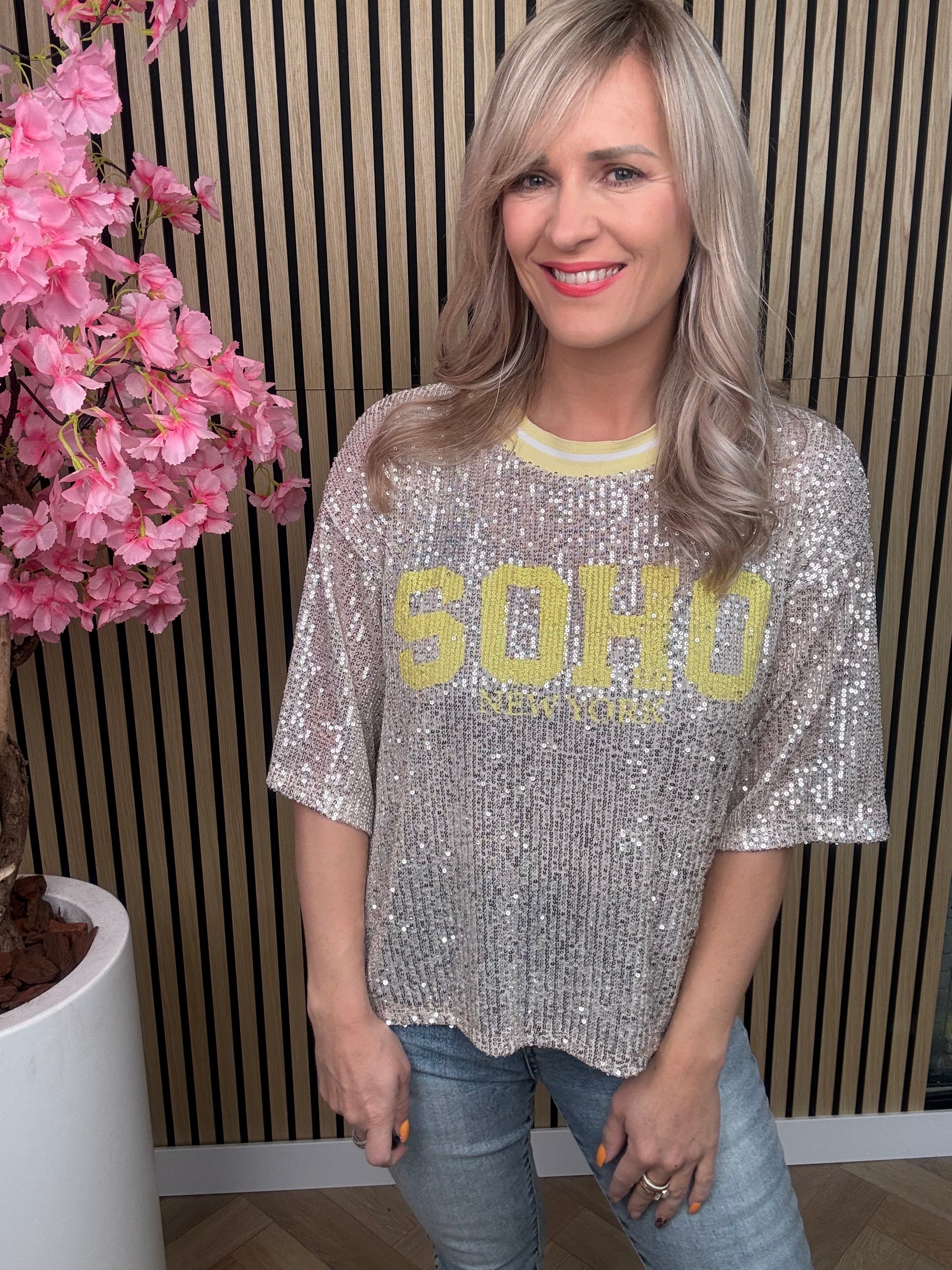 Shirt | Vibes | Glitter geel