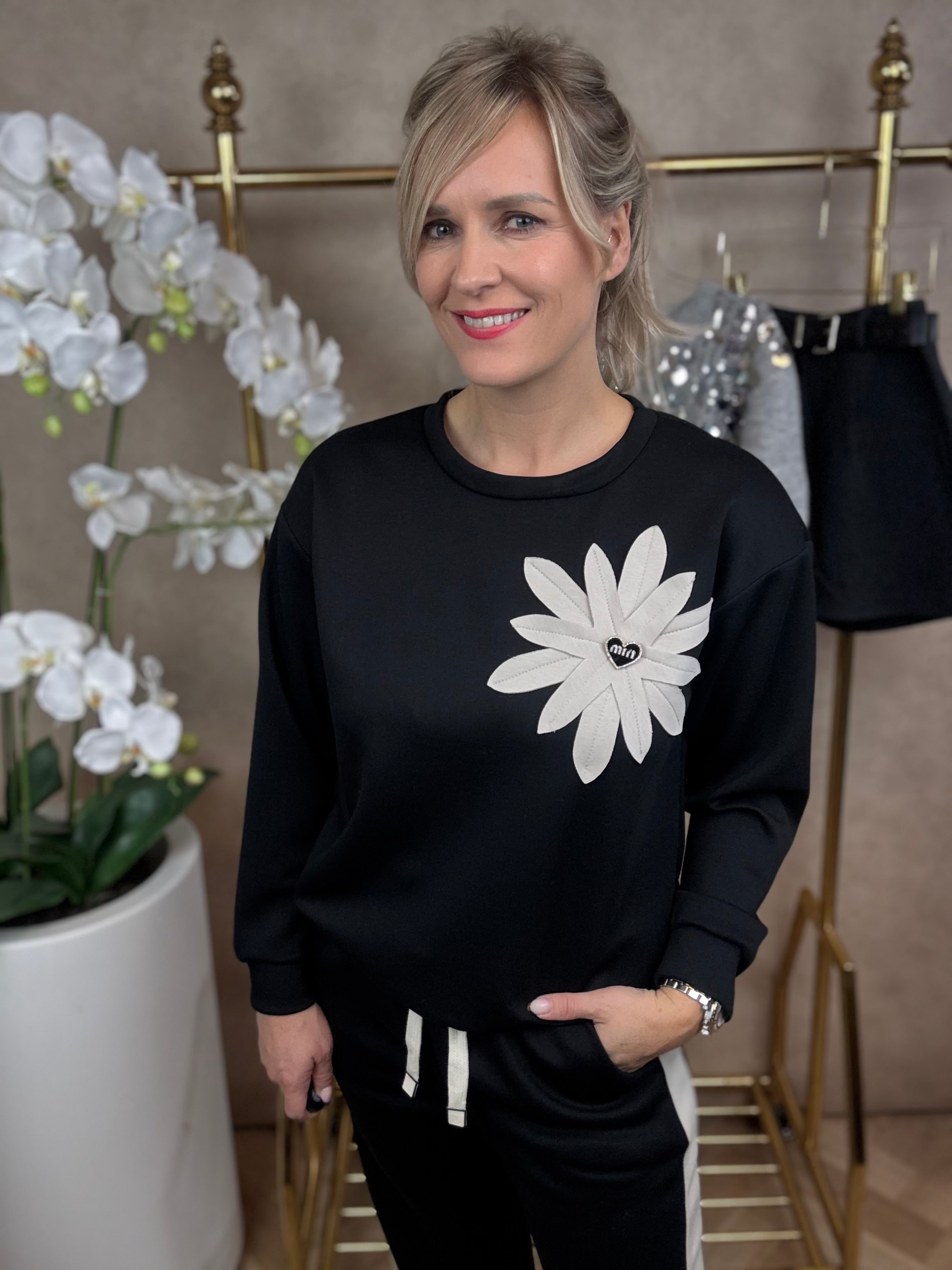 2-Delige set | Bloem | Zwart