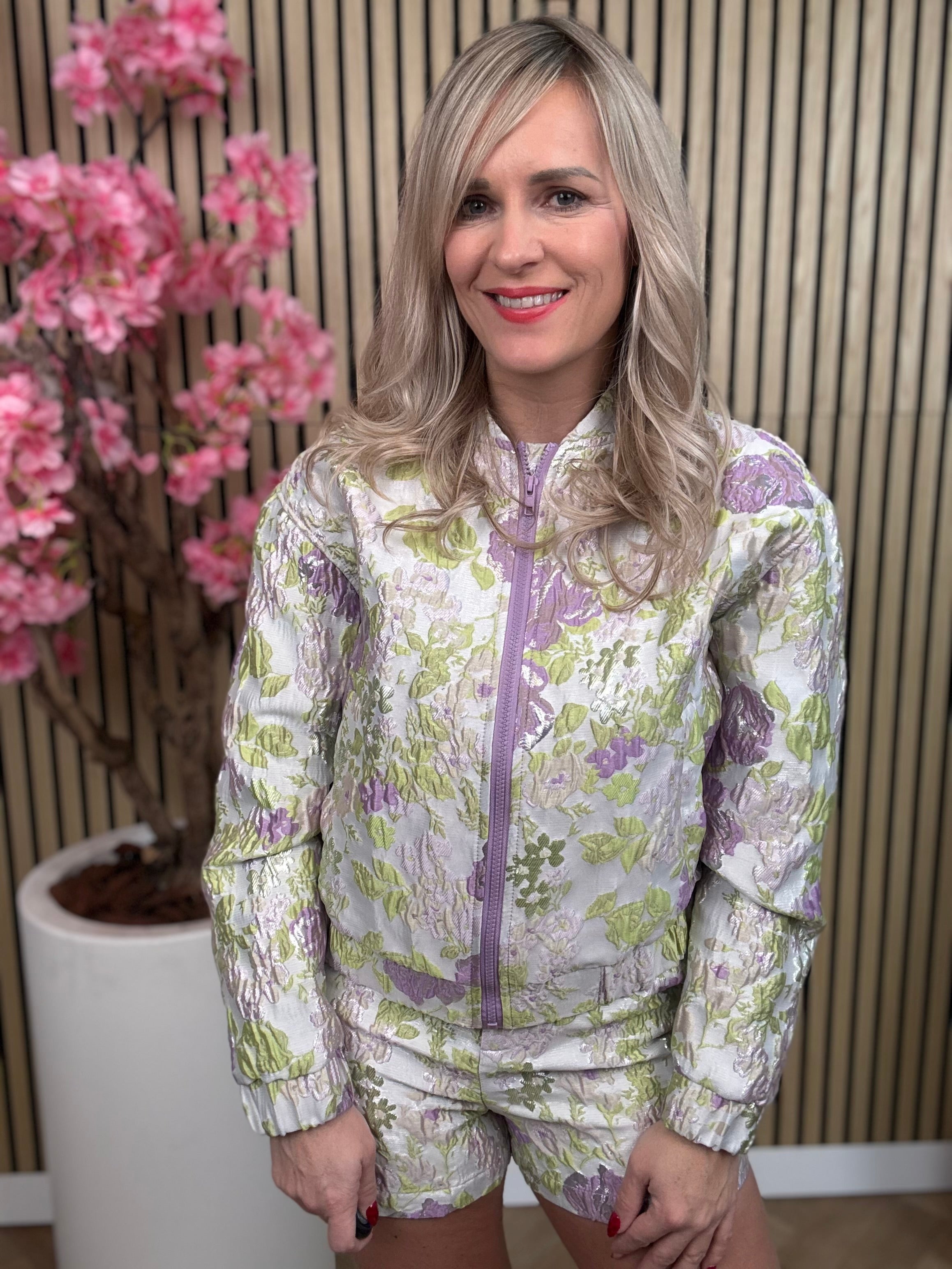 Bomber | Flower| Paars-Groen