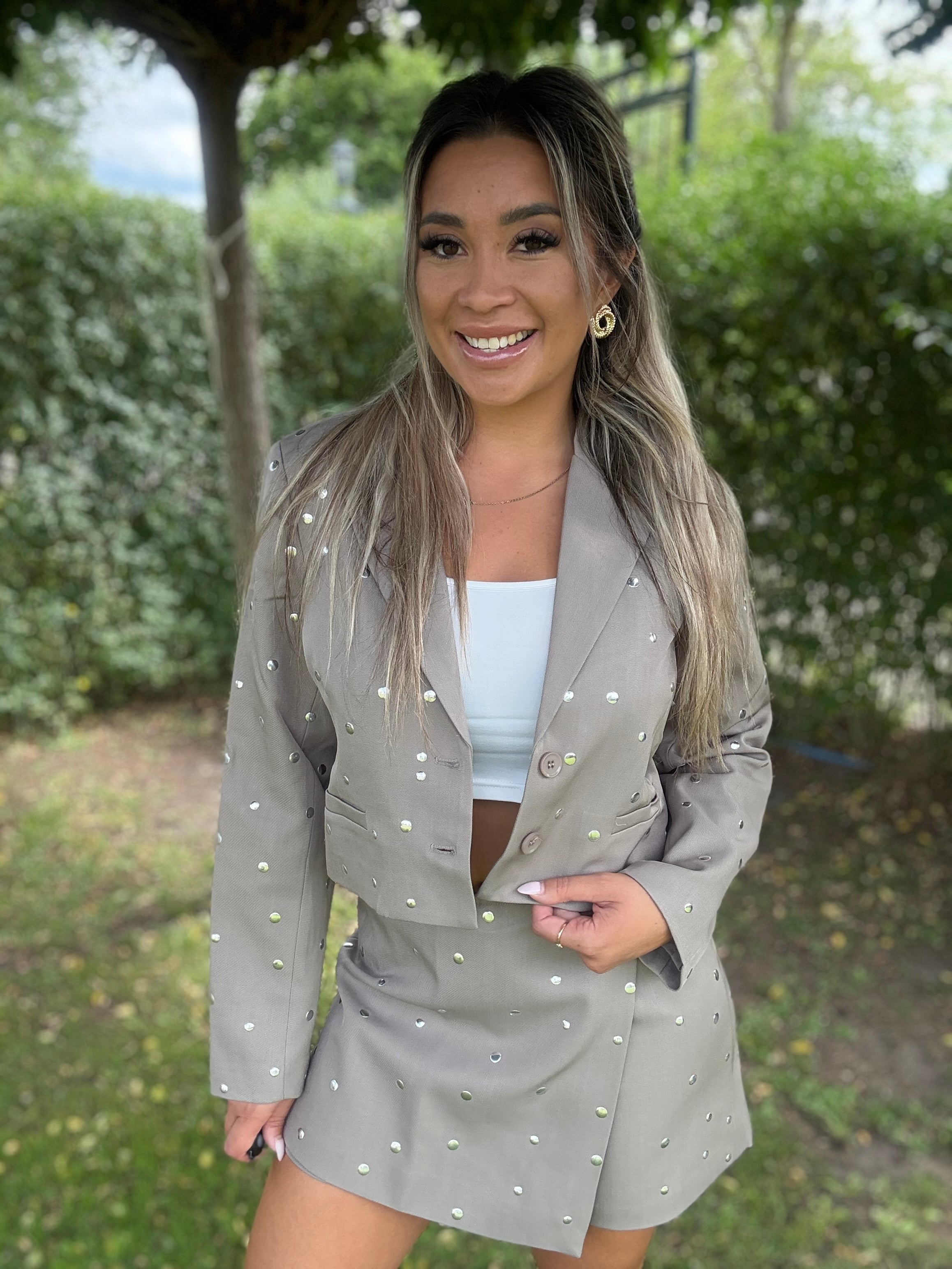 Blazer | Studs | Beige