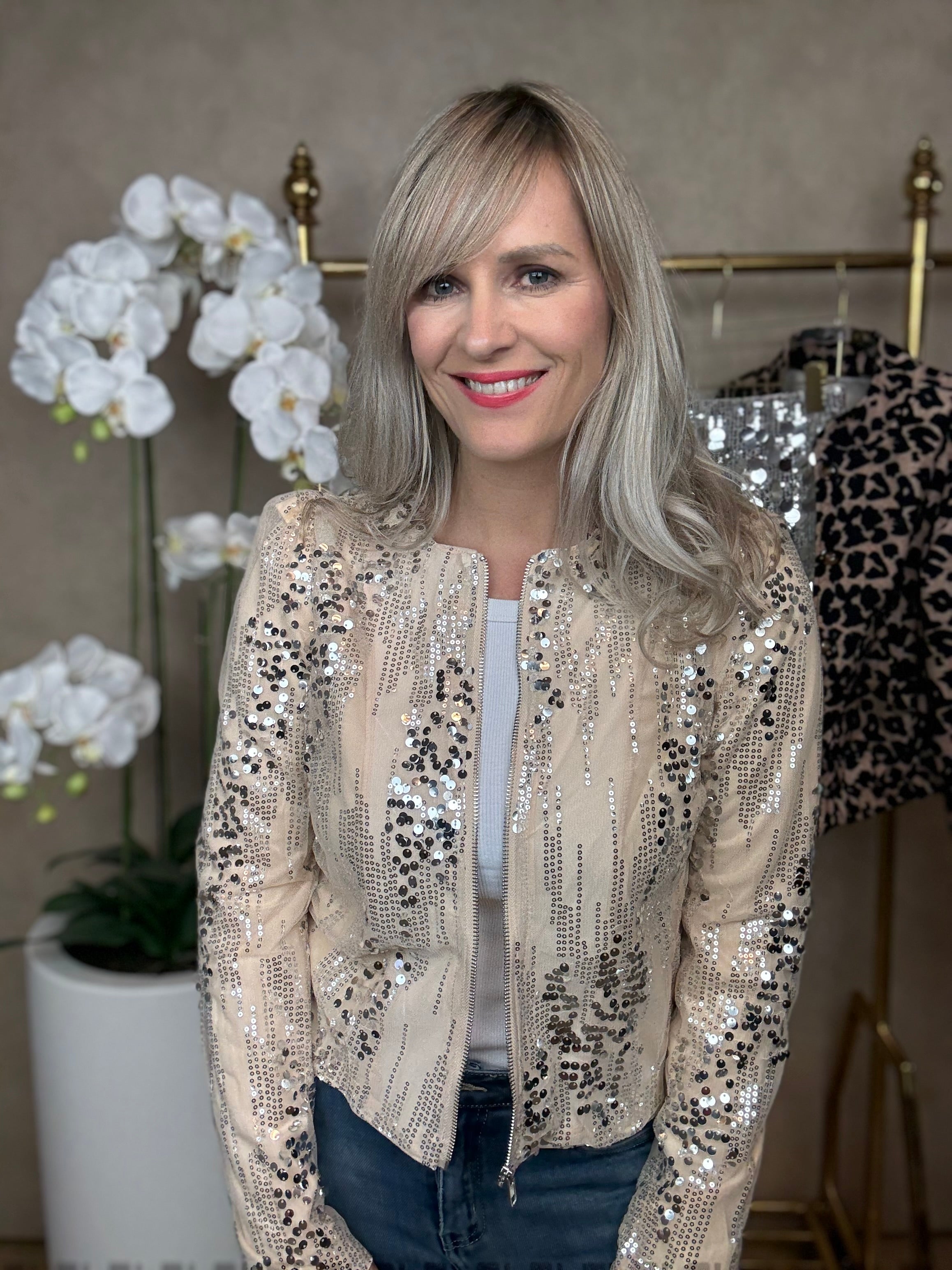 Jasje | pailetten | Beige