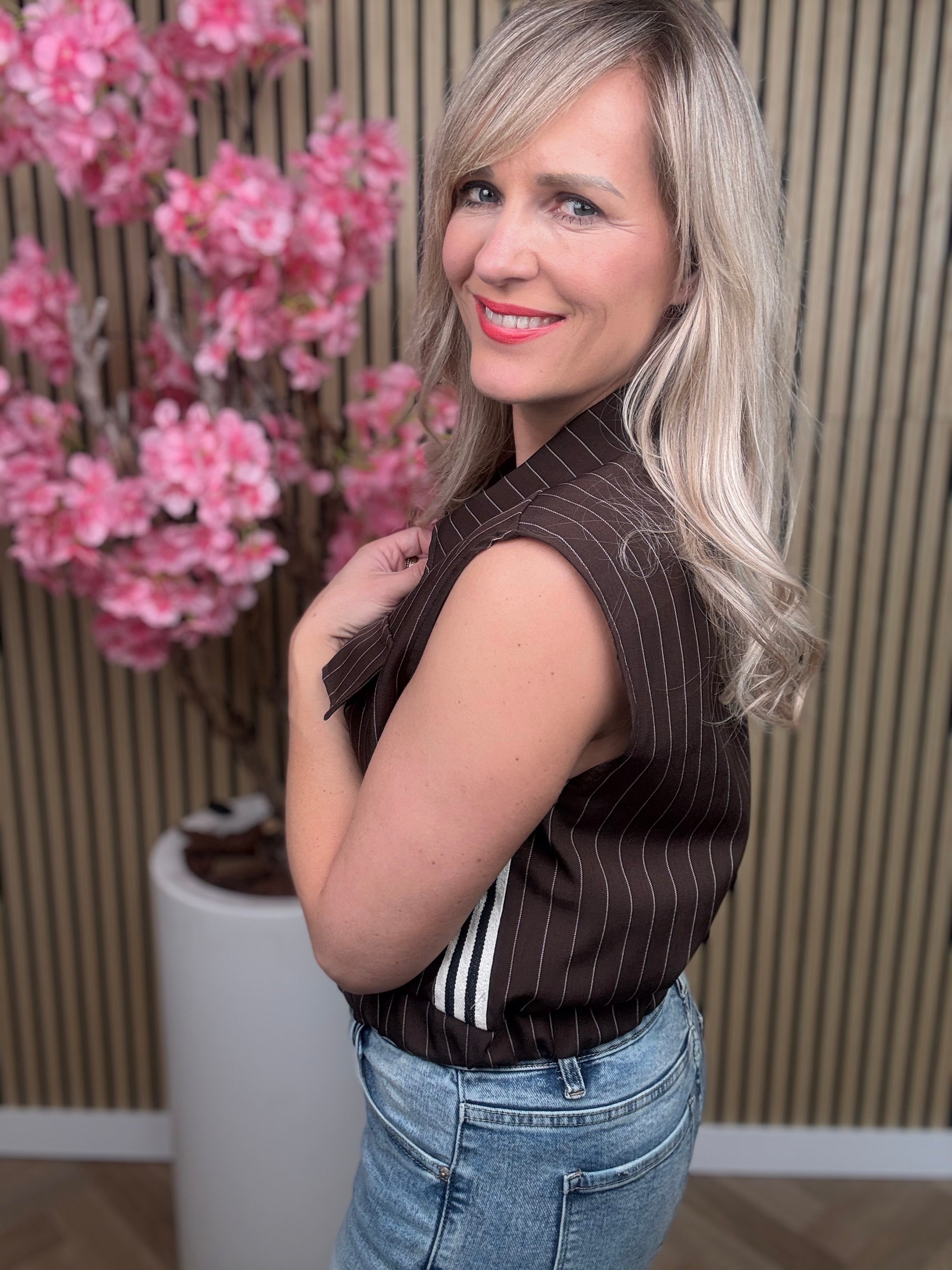 Vestje | Azzurro | Bruin