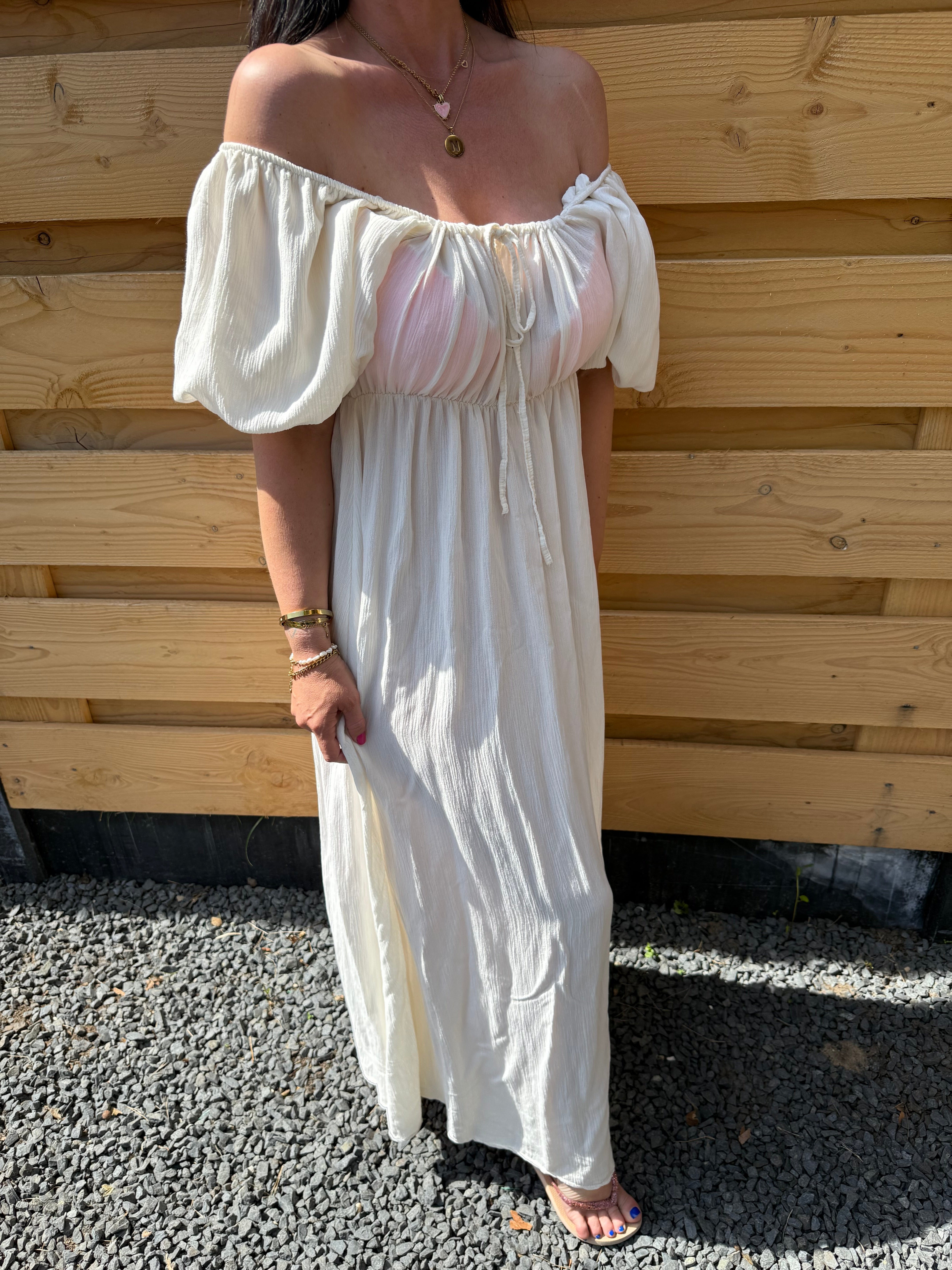 Jurk | Off-shoulder | Creme