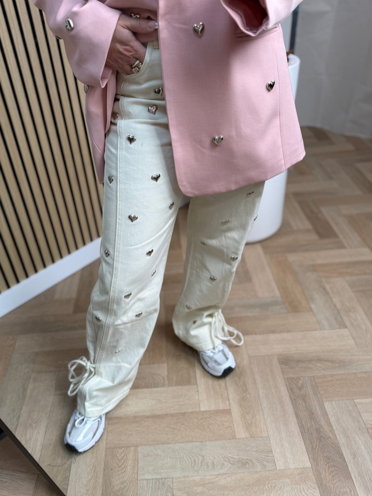 Jeans | Hartjes | Gebroken wit