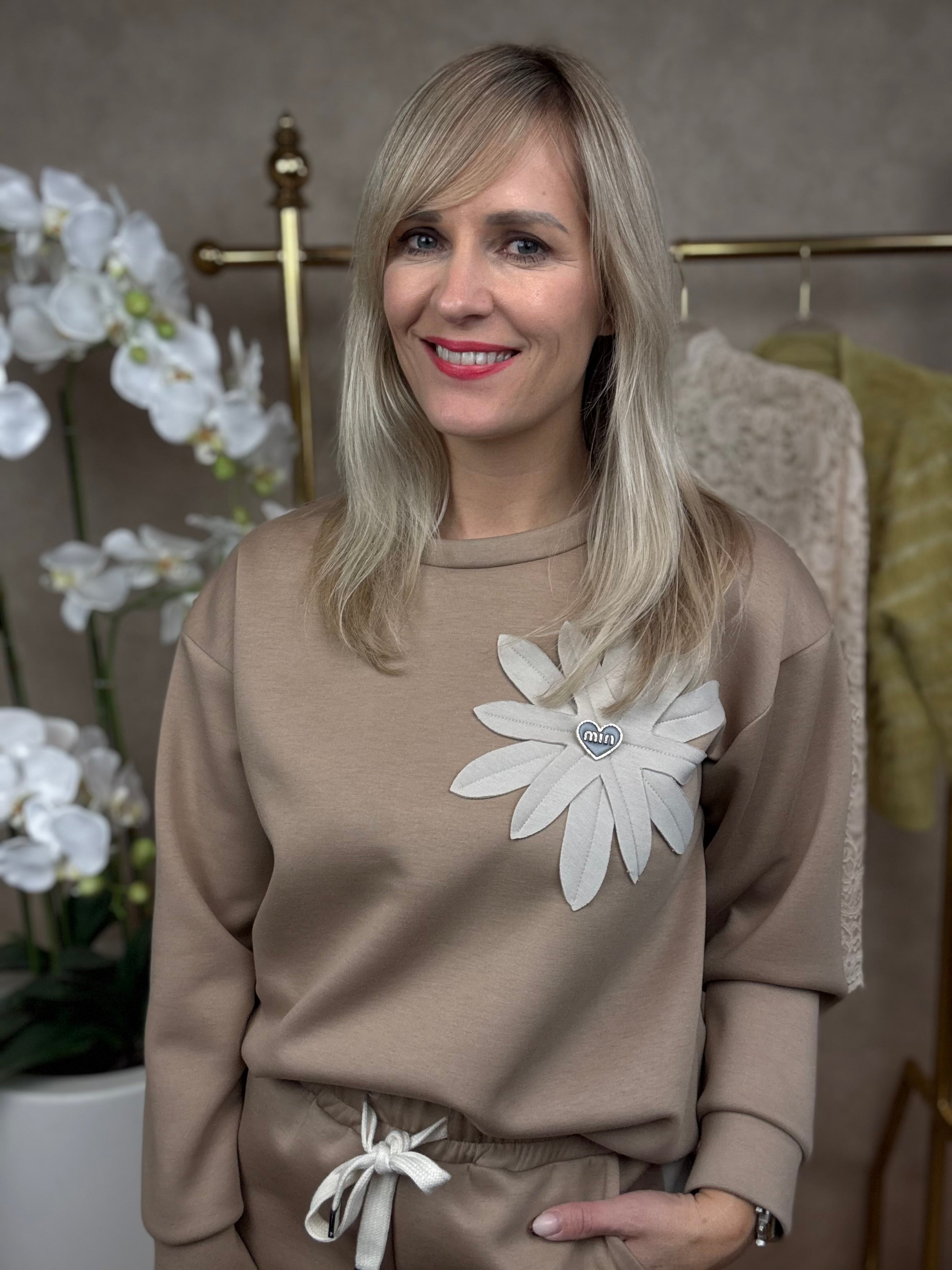 2-Delige set | Bloem | Beige