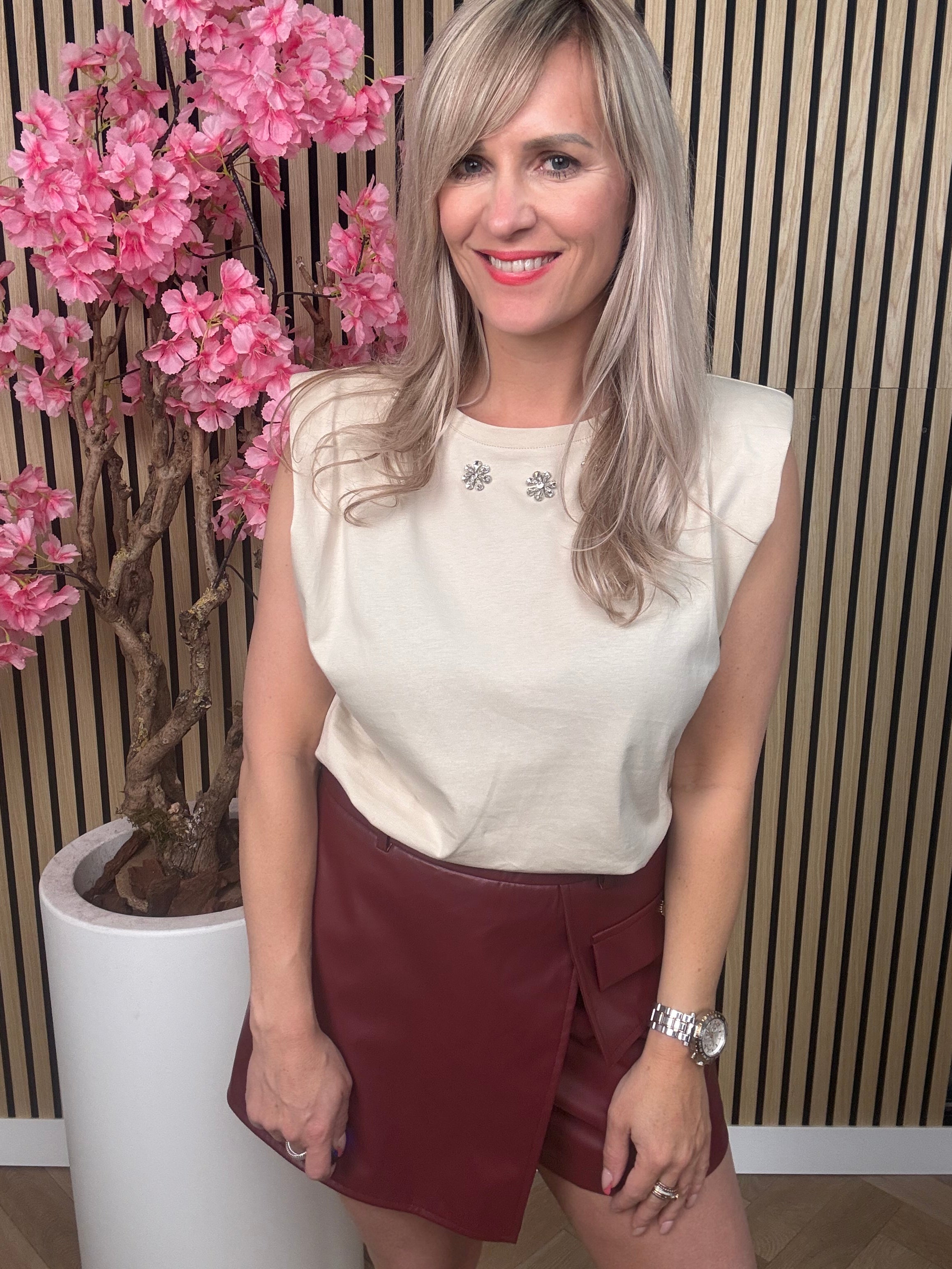 Skort | Ambika | bordeaux rood