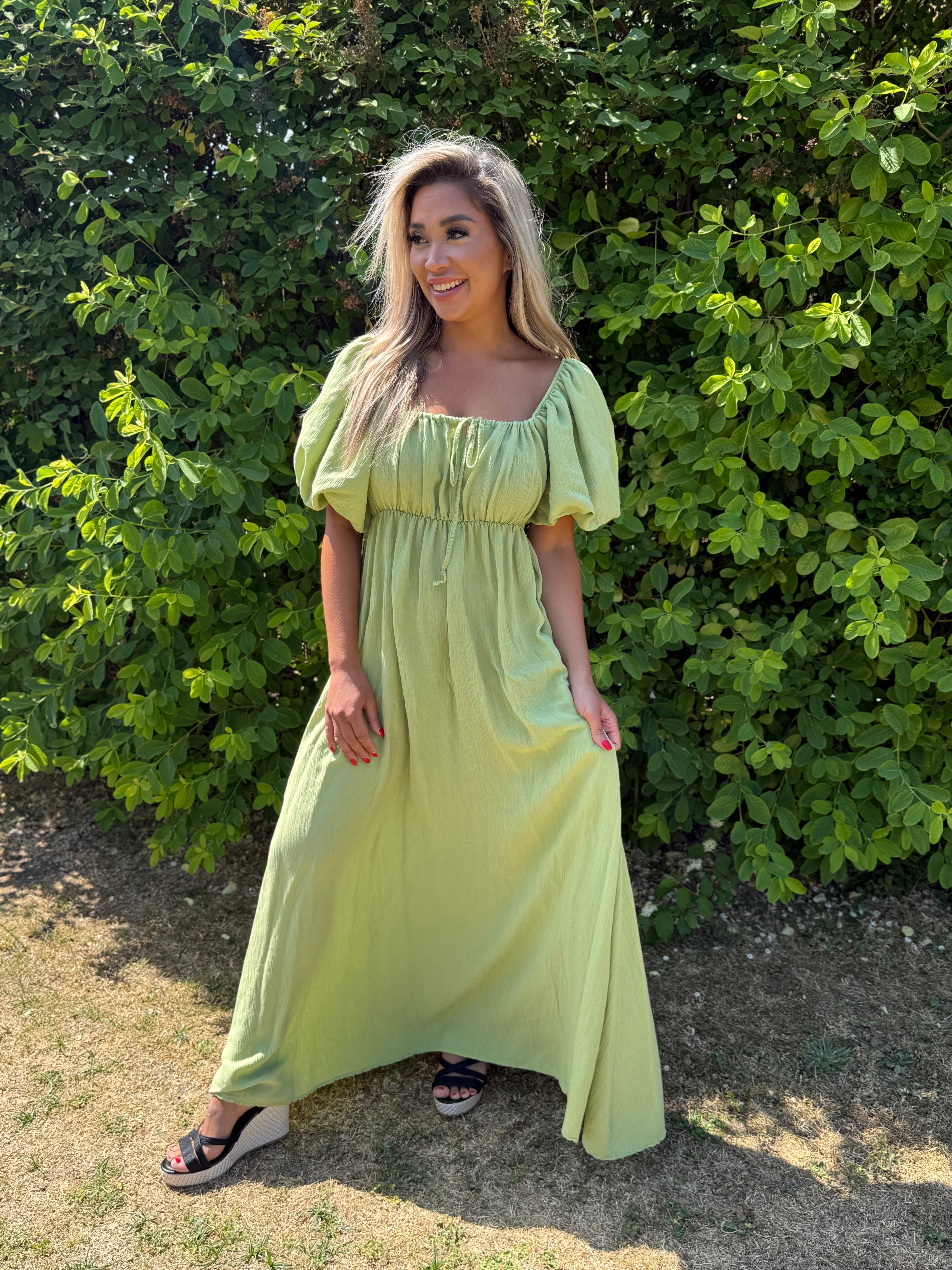 Jurk | Off-shoulder | Groen