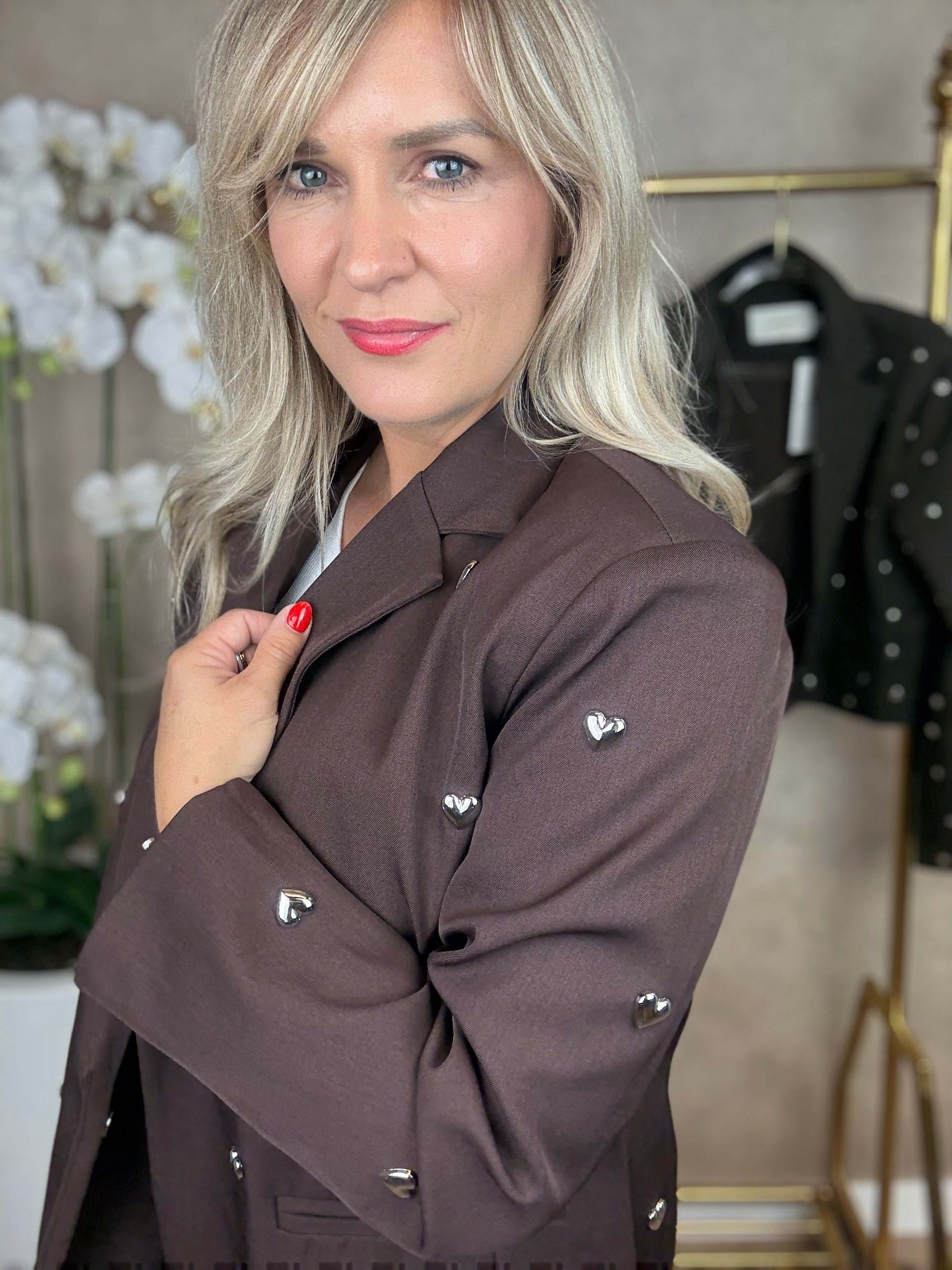 Blazer | Hartjes | Bruin