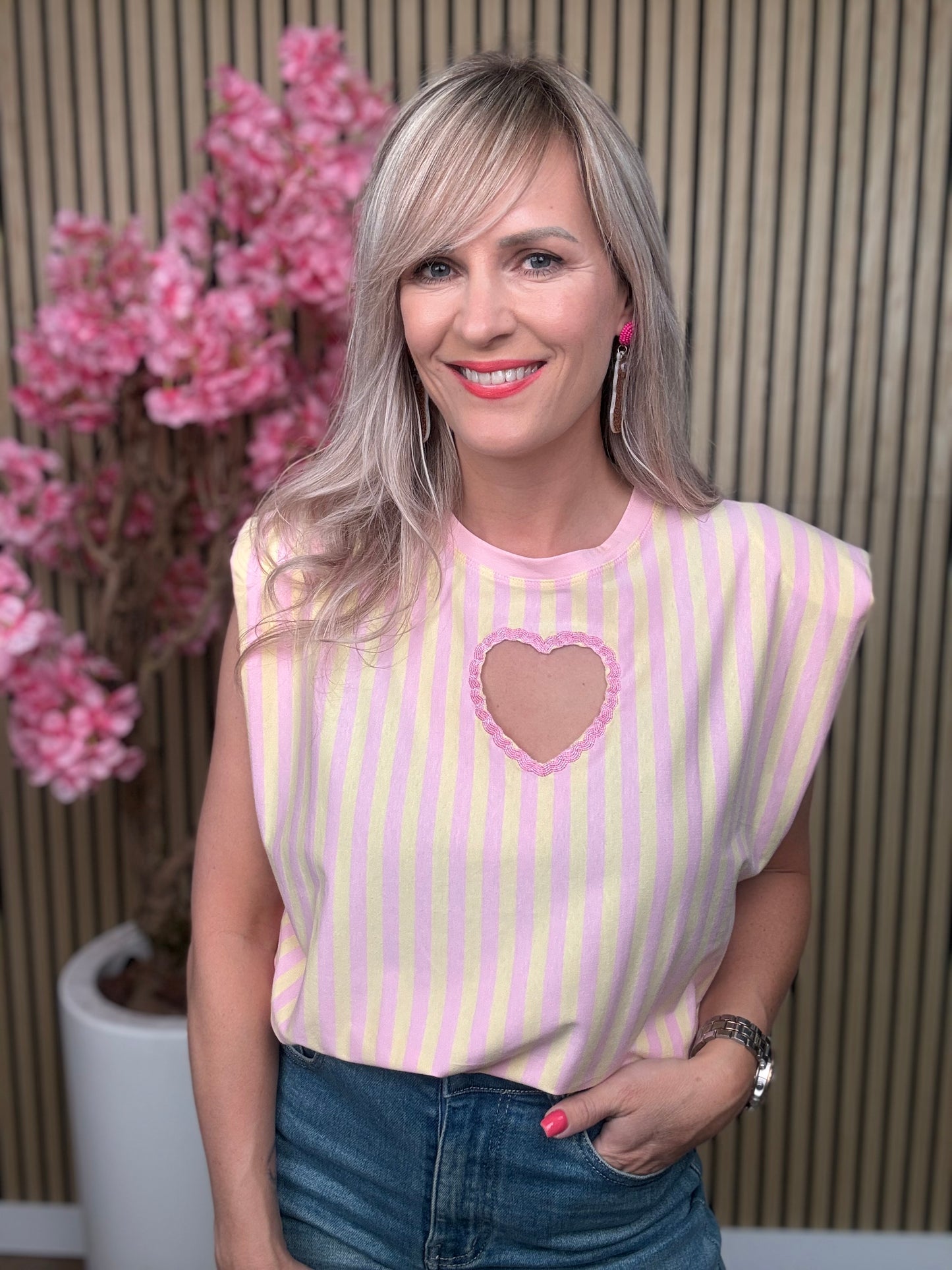 Top | Geel en roze | Hartje