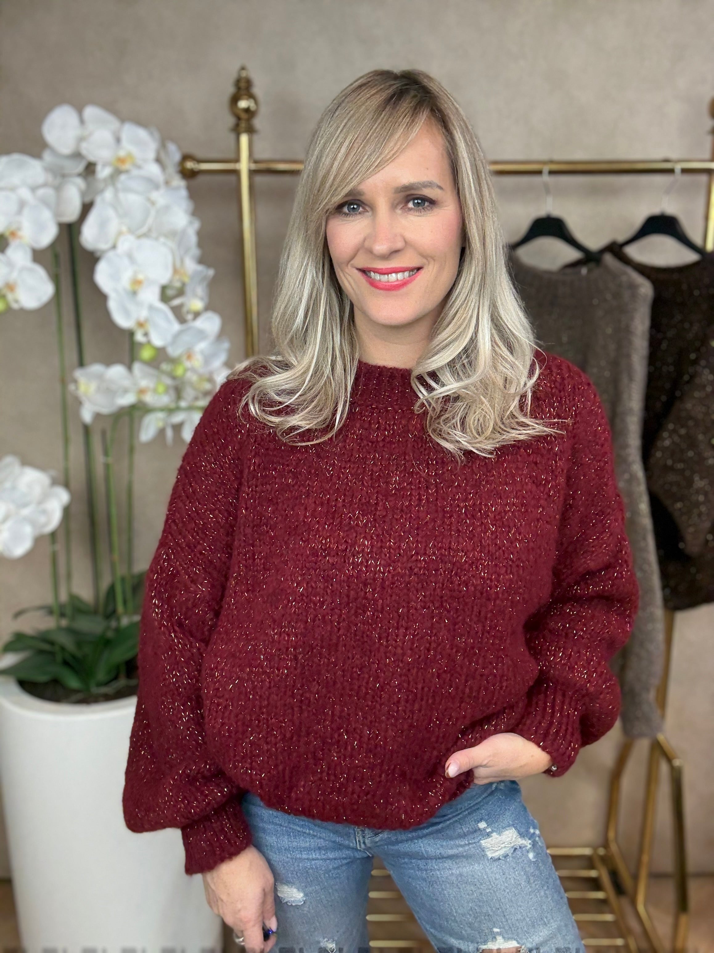 Trui | Ambika gebreid | Bordeaux