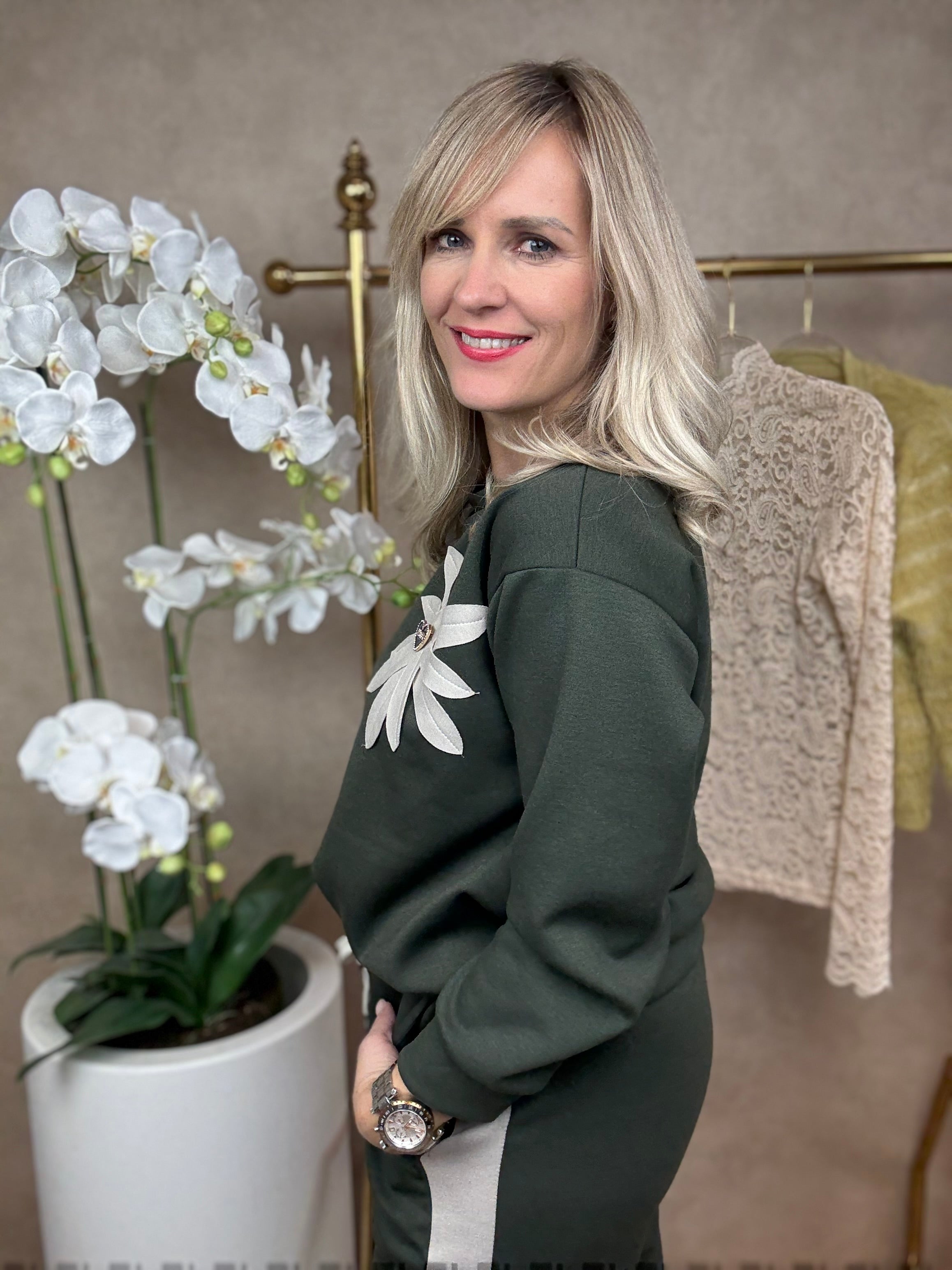 2-Delige set | Bloem | Army groen