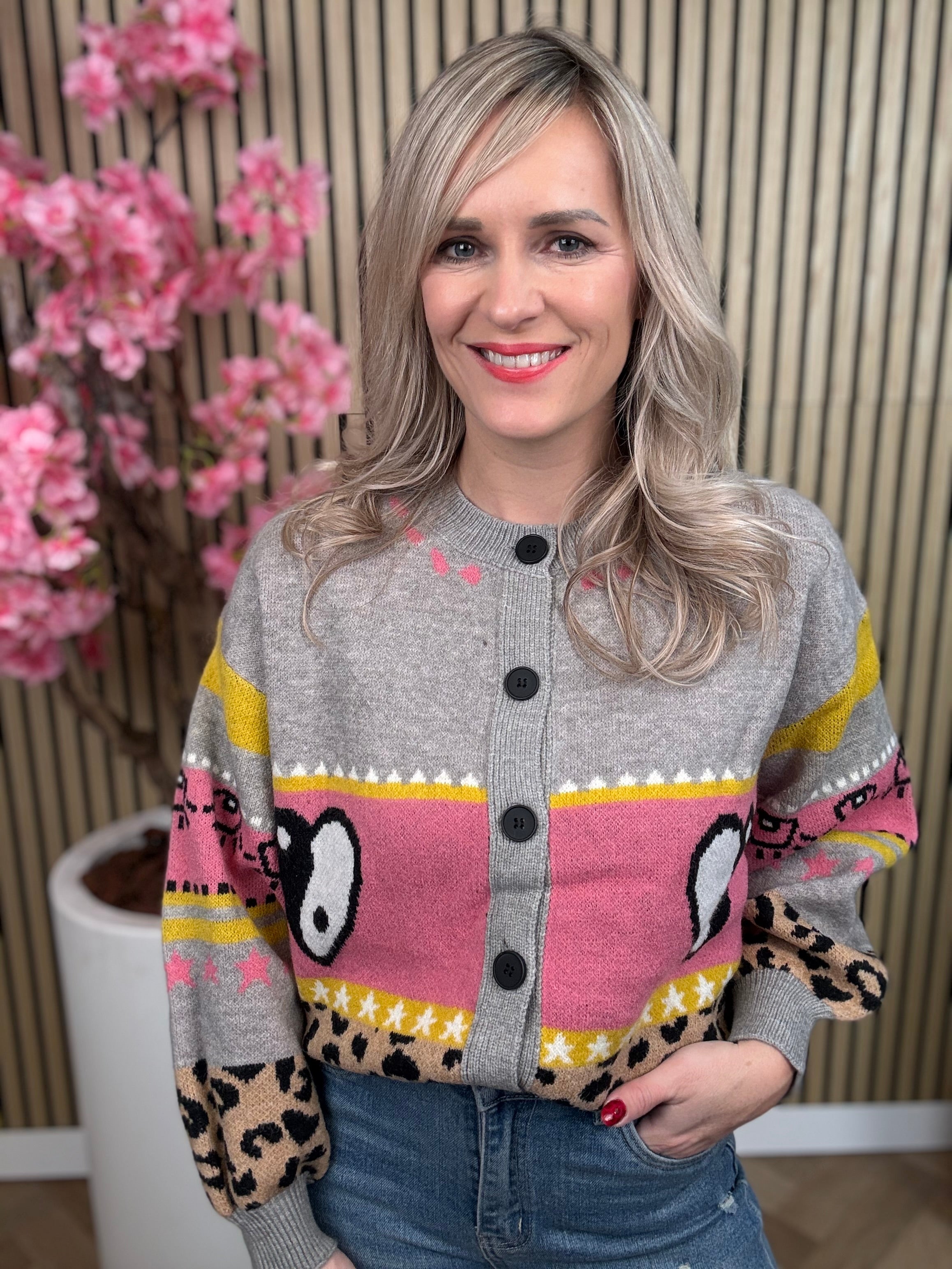 Vest | Grijs| Leopard