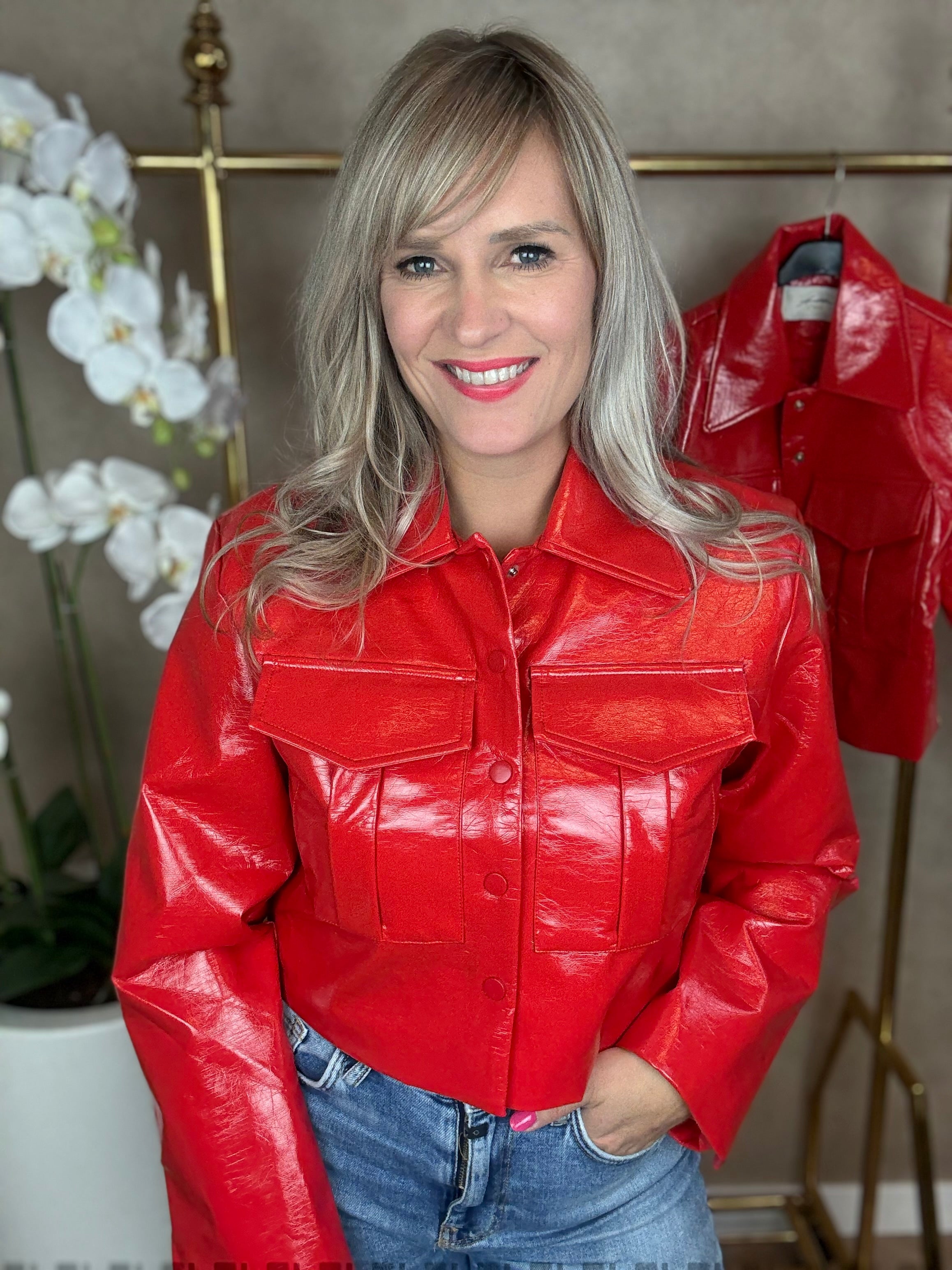 Jasje | leather-look | Rood