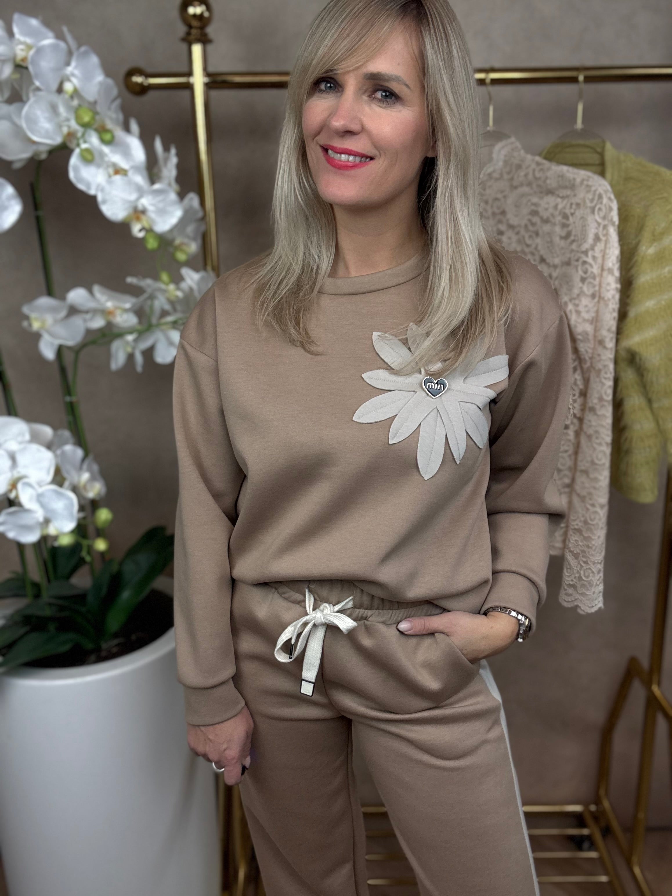 2-Delige set | Bloem | Beige