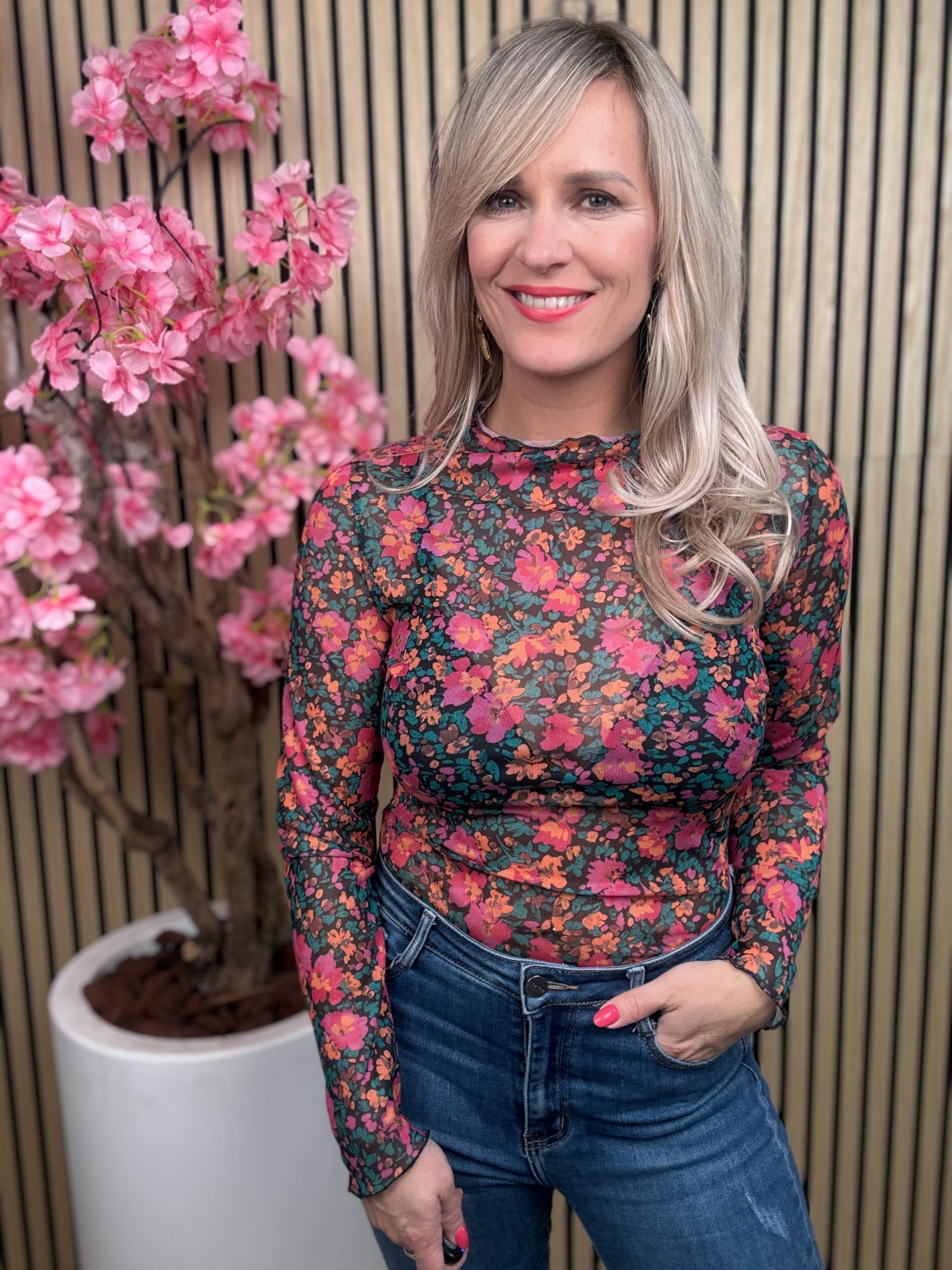 Top | Bloemen | Roze-Groen