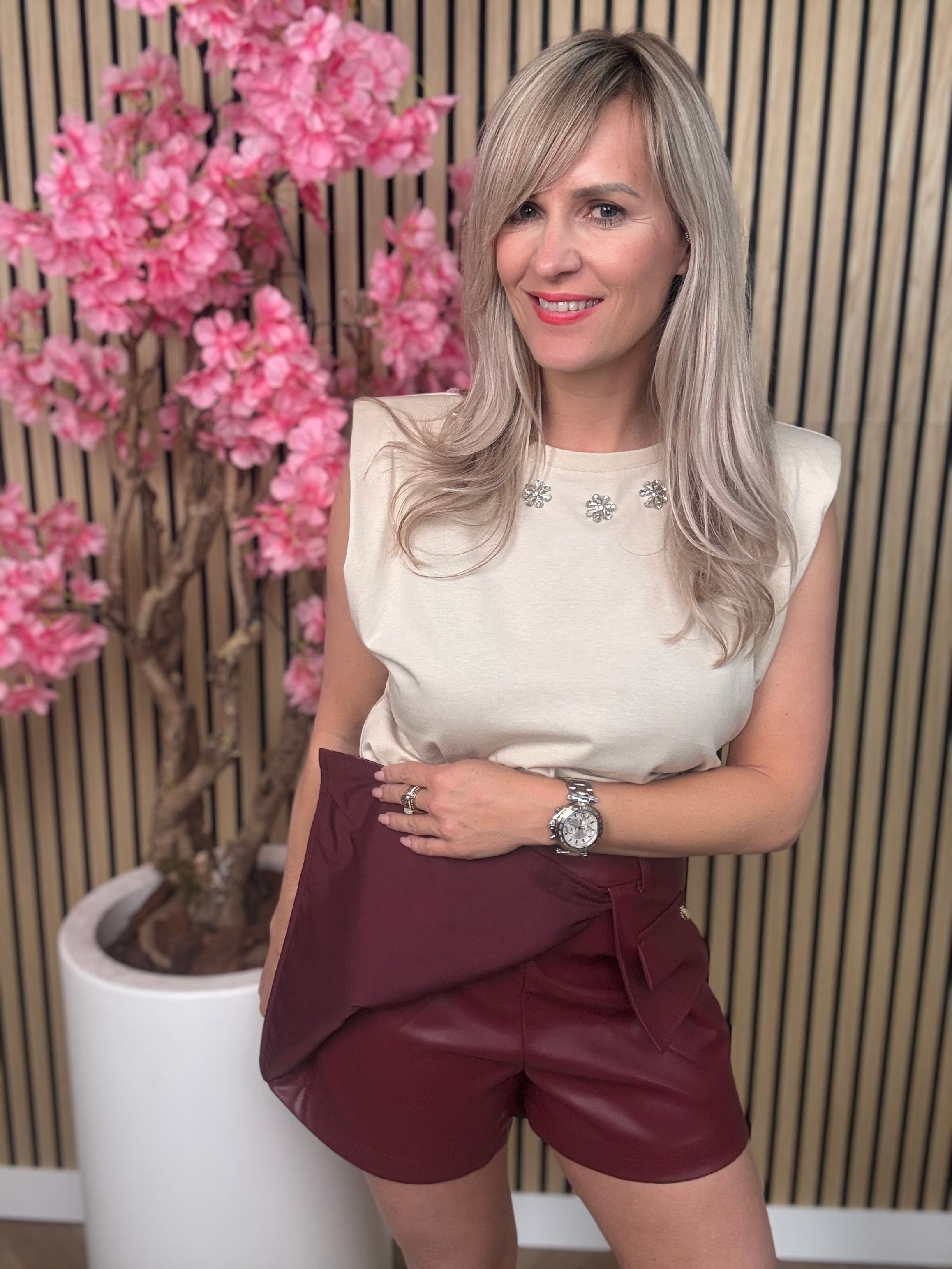 Skort | Ambika | bordeaux rood