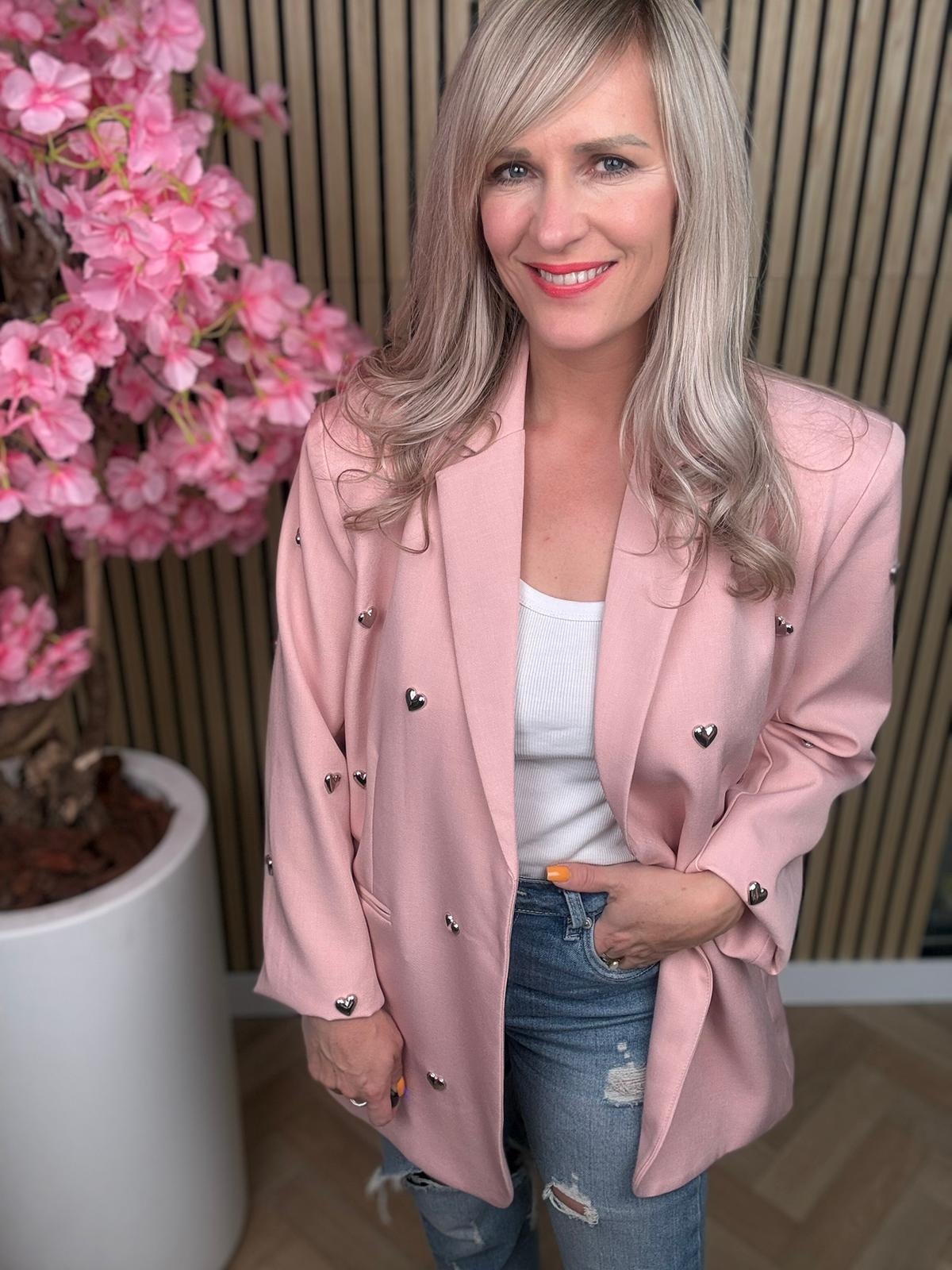 Blazer | Hartjes | Roze