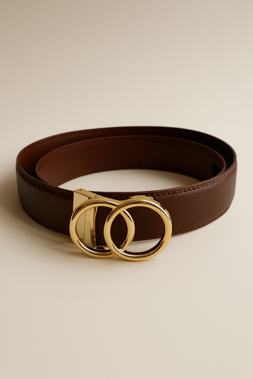 Automatische riem | Donkerbruin | Goud