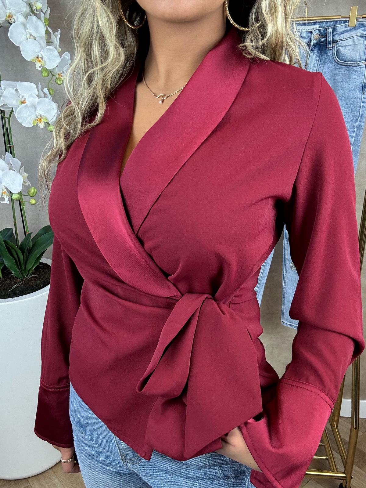 Blouse | Sara | Bordeaux rood