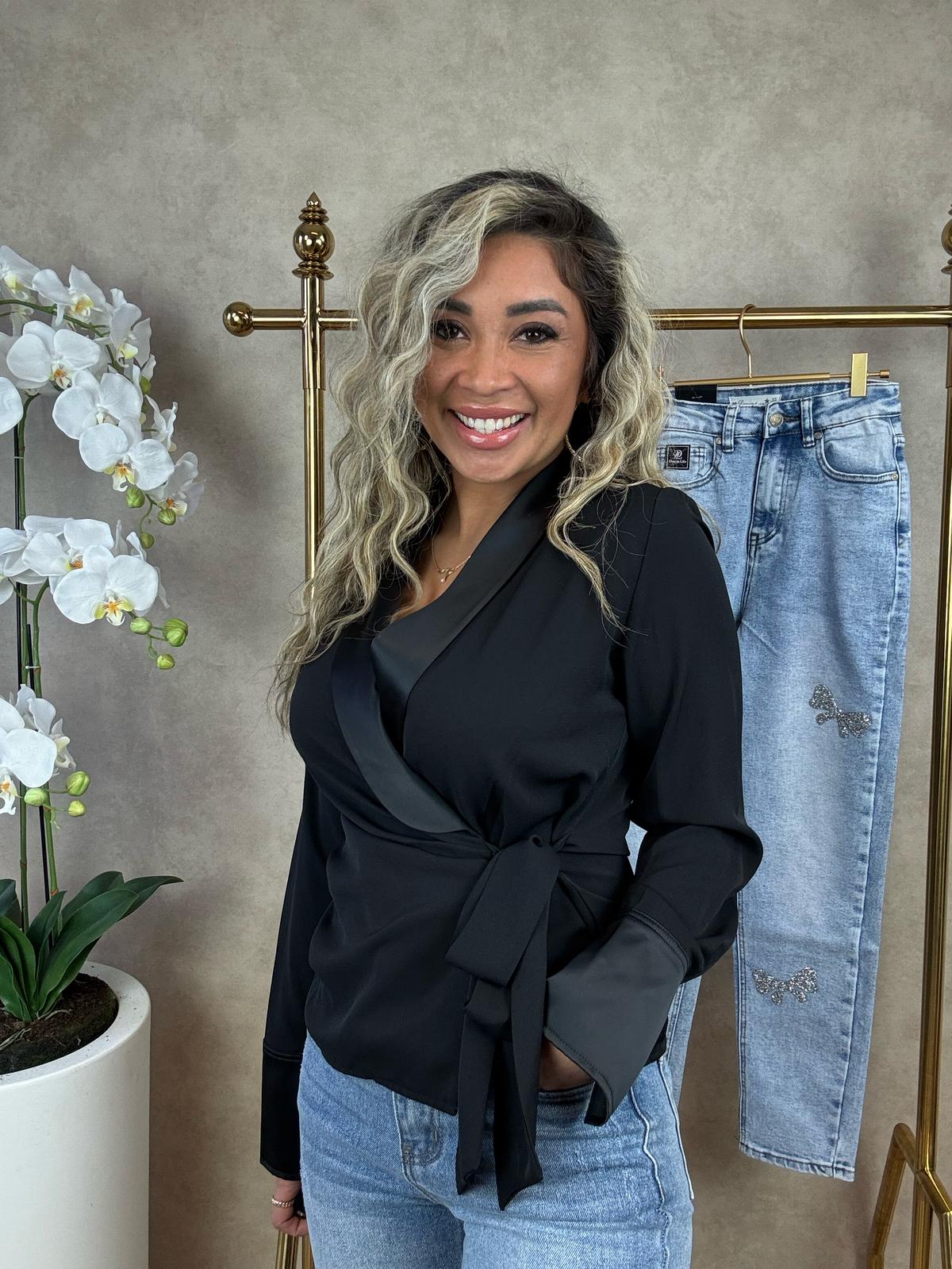 Blouse | Sara | Zwart