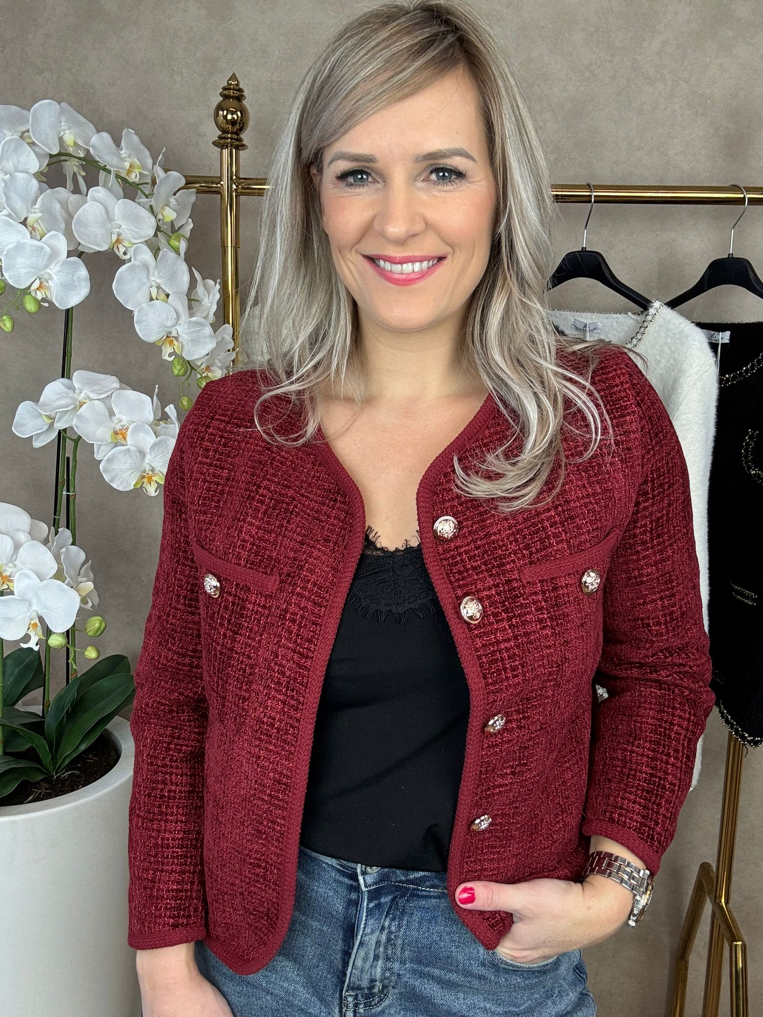 Vestje | Jennifer | Bordeauxrood