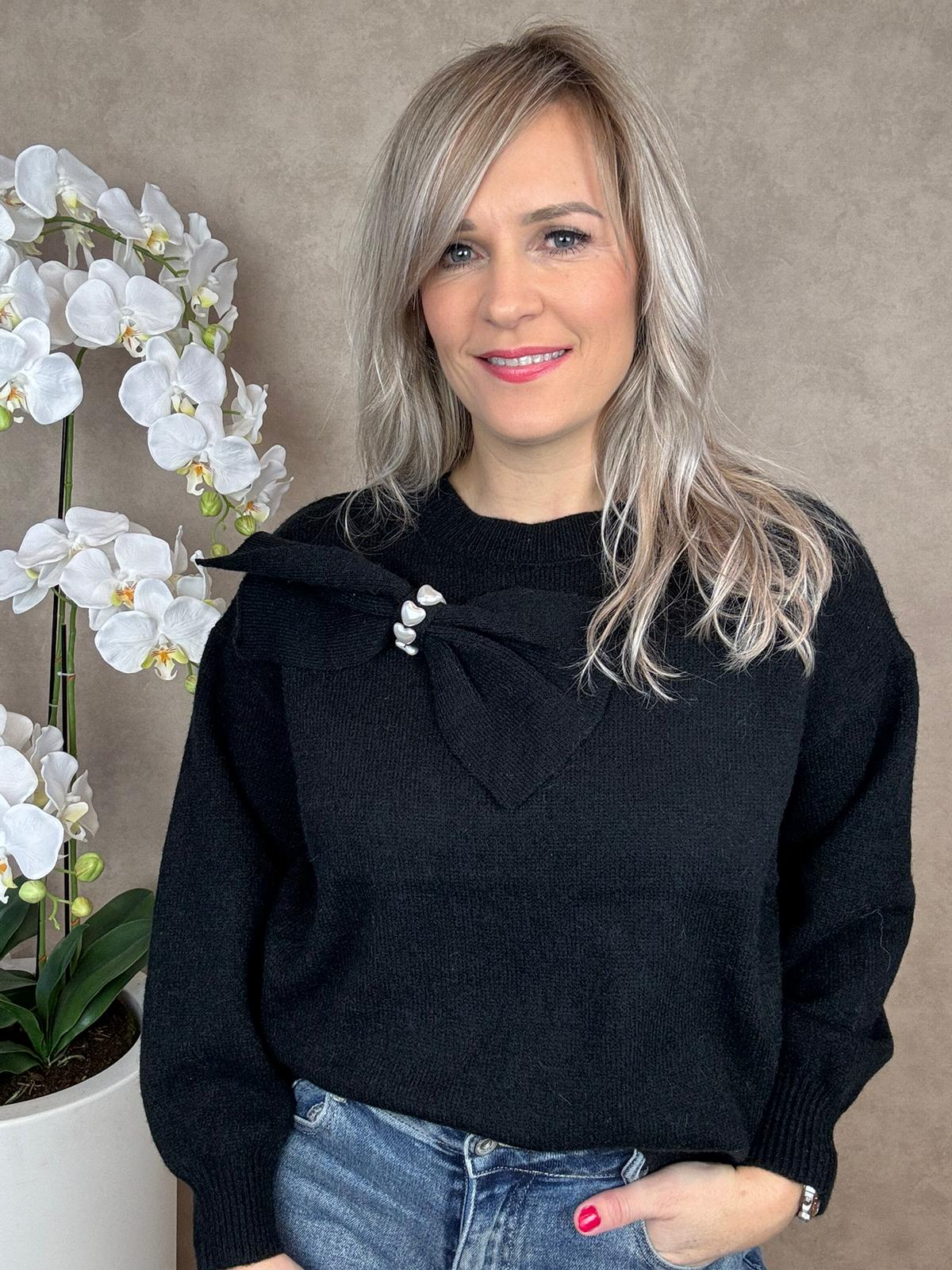 Trui | Floral | Zwart