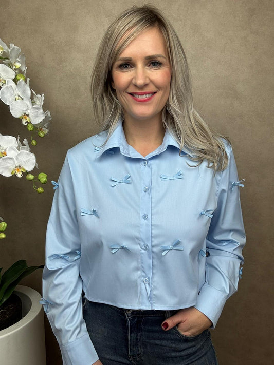 Blouse | Strikje | Lichtblauw