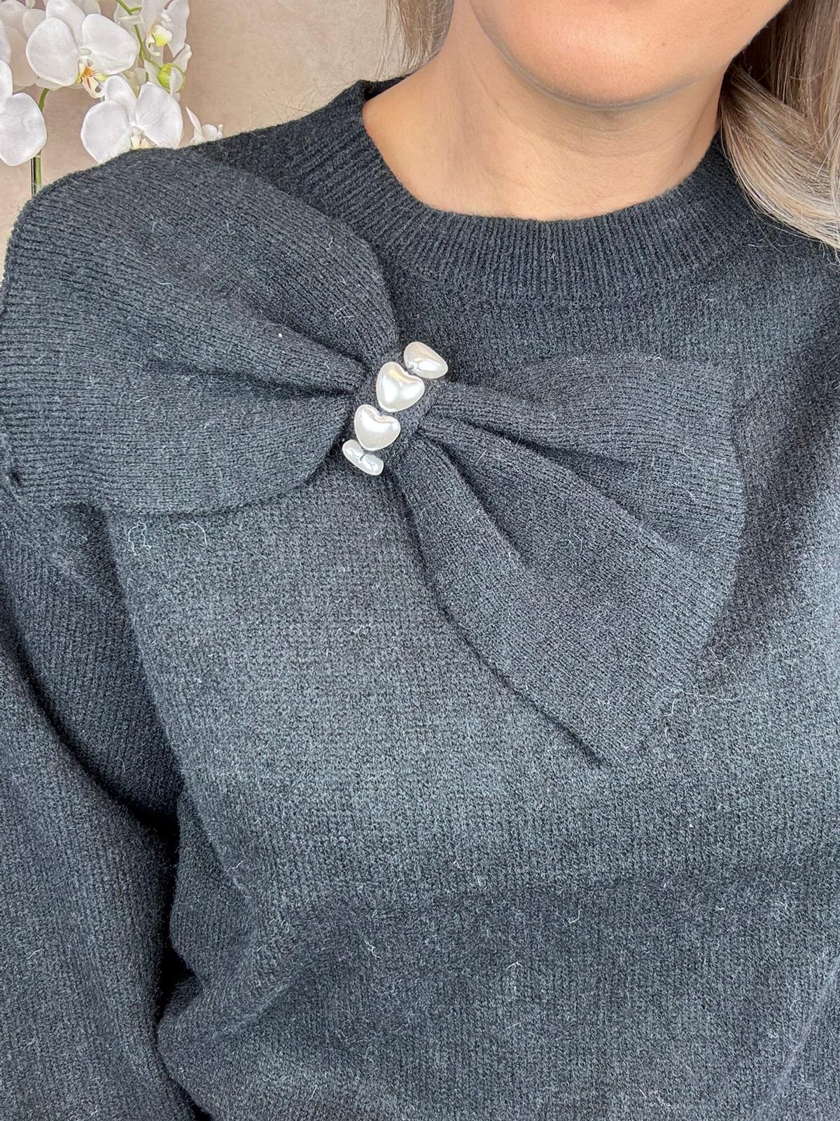 Trui | Floral | Zwart